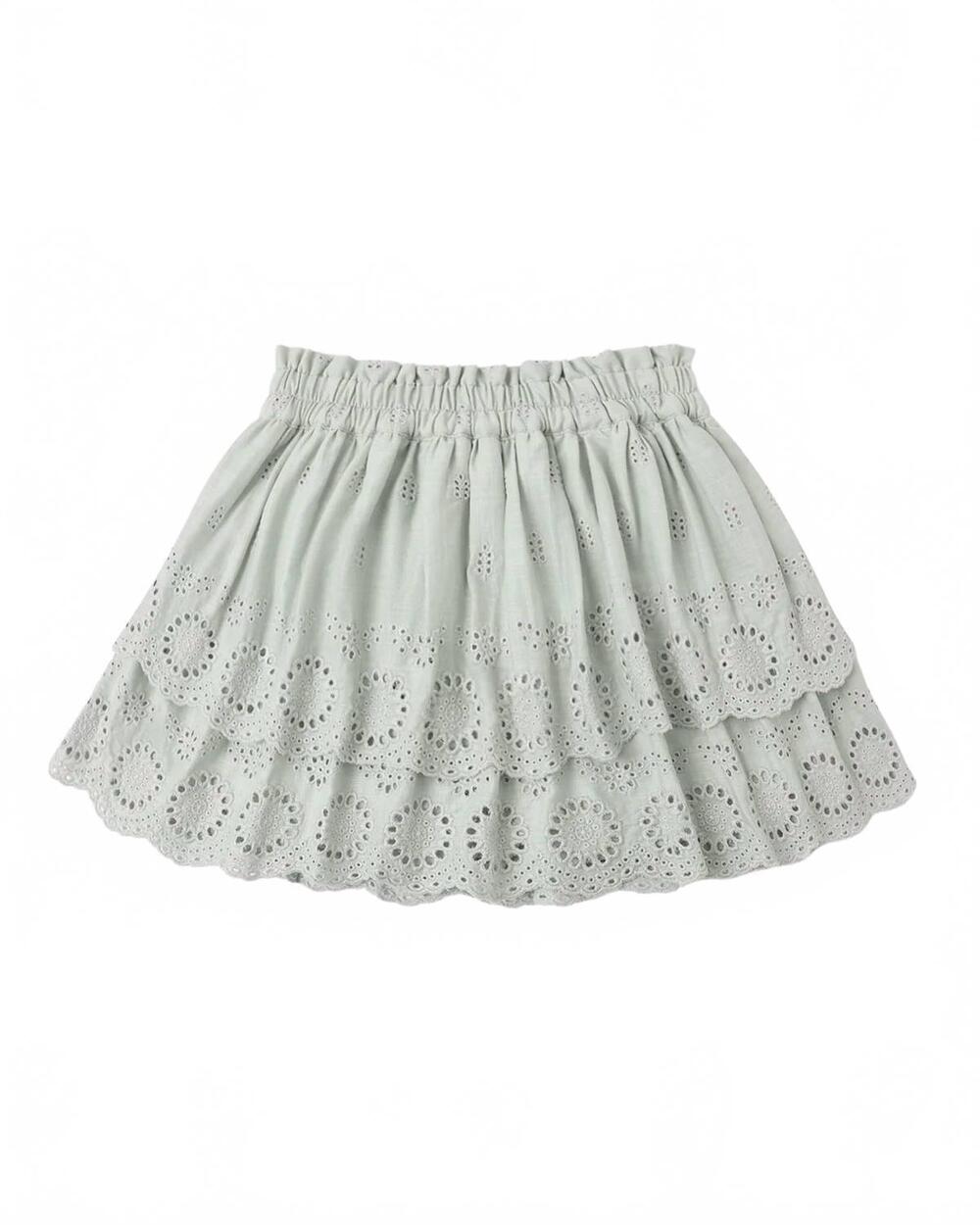 NEW RYLEE + CRU girl's rose mini skirt in seafoam
